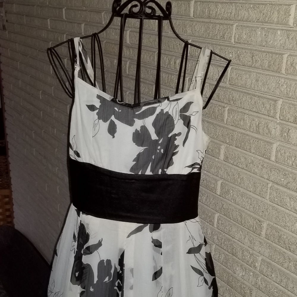 Size 4 Black and White Dress